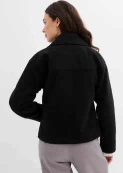 bonprix Jacken & Mäntel|Bekleidung·Hosen^Cabanjacke, Wollimitat schwarz