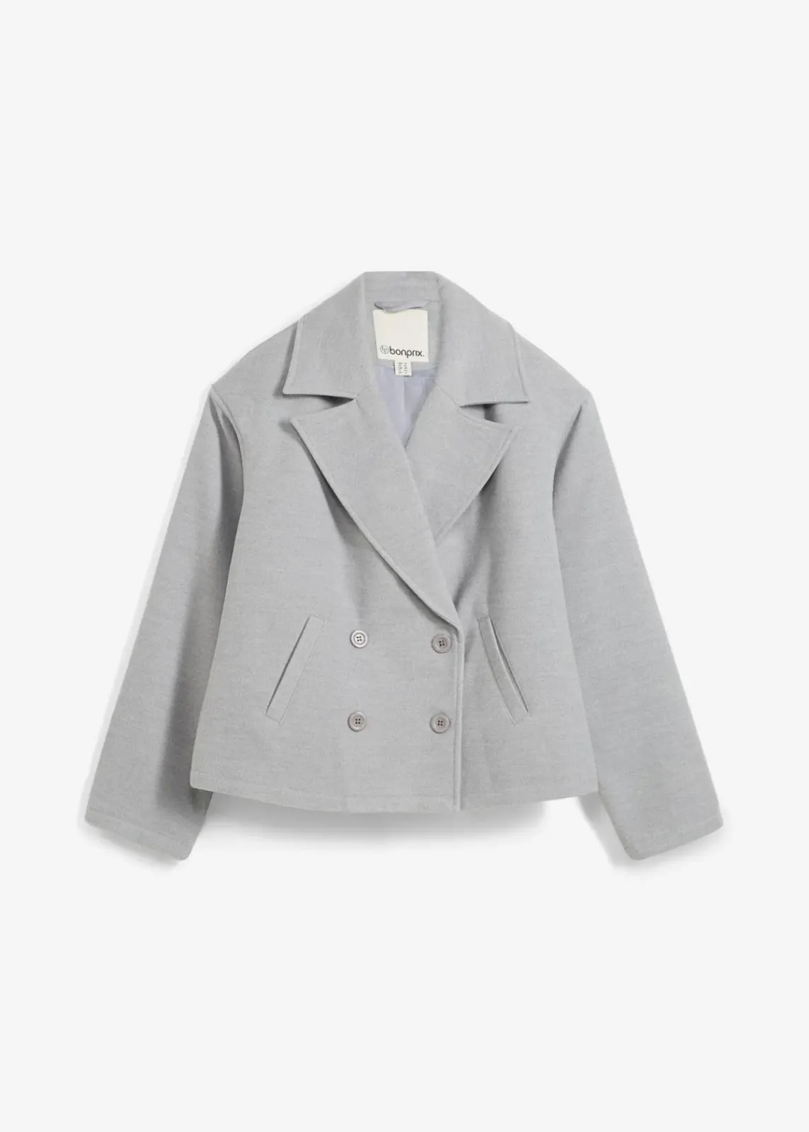 bonprix Bekleidung·Hosen|Jacken & Mäntel^Cabanjacke, Wollimitat hellgrau meliert