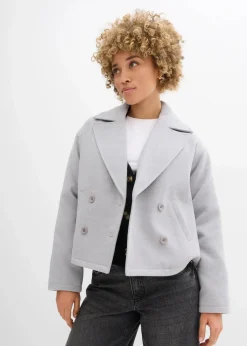 bonprix Bekleidung·Hosen|Jacken & Mäntel^Cabanjacke, Wollimitat hellgrau meliert