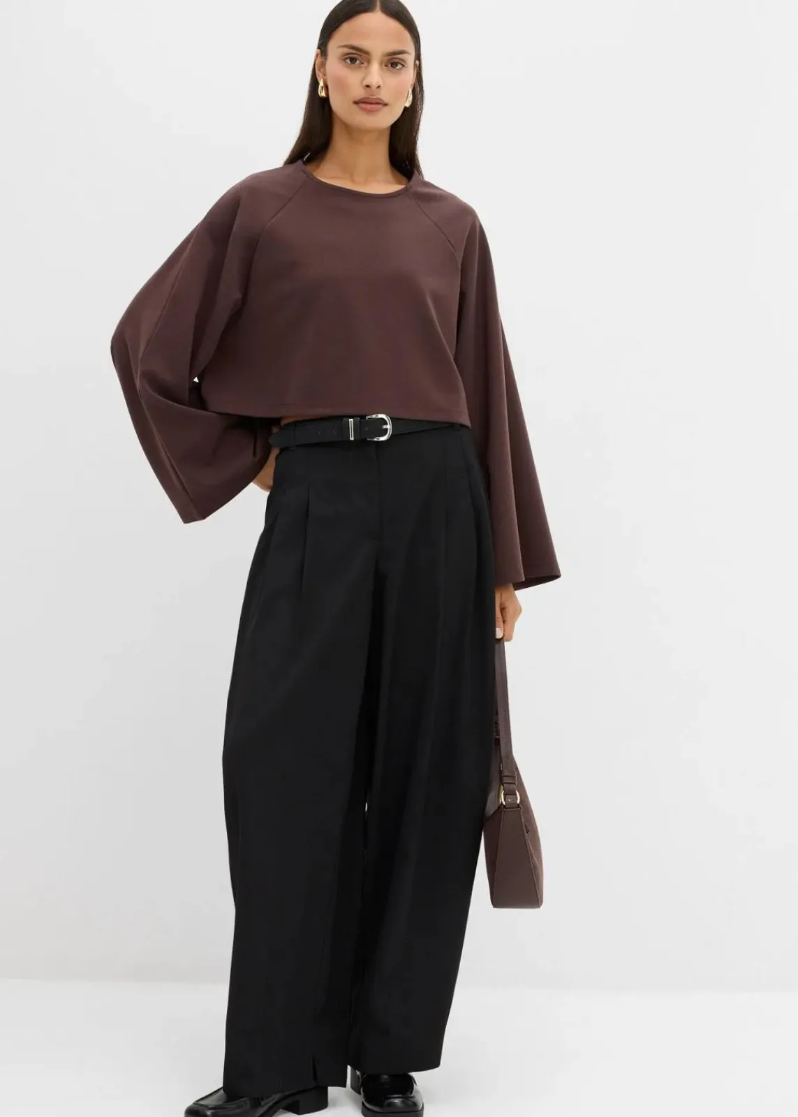 bonprix Shirts & Tops^Cape-Langarmshirt dunkelbraun