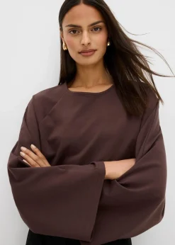 bonprix Shirts & Tops^Cape-Langarmshirt dunkelbraun