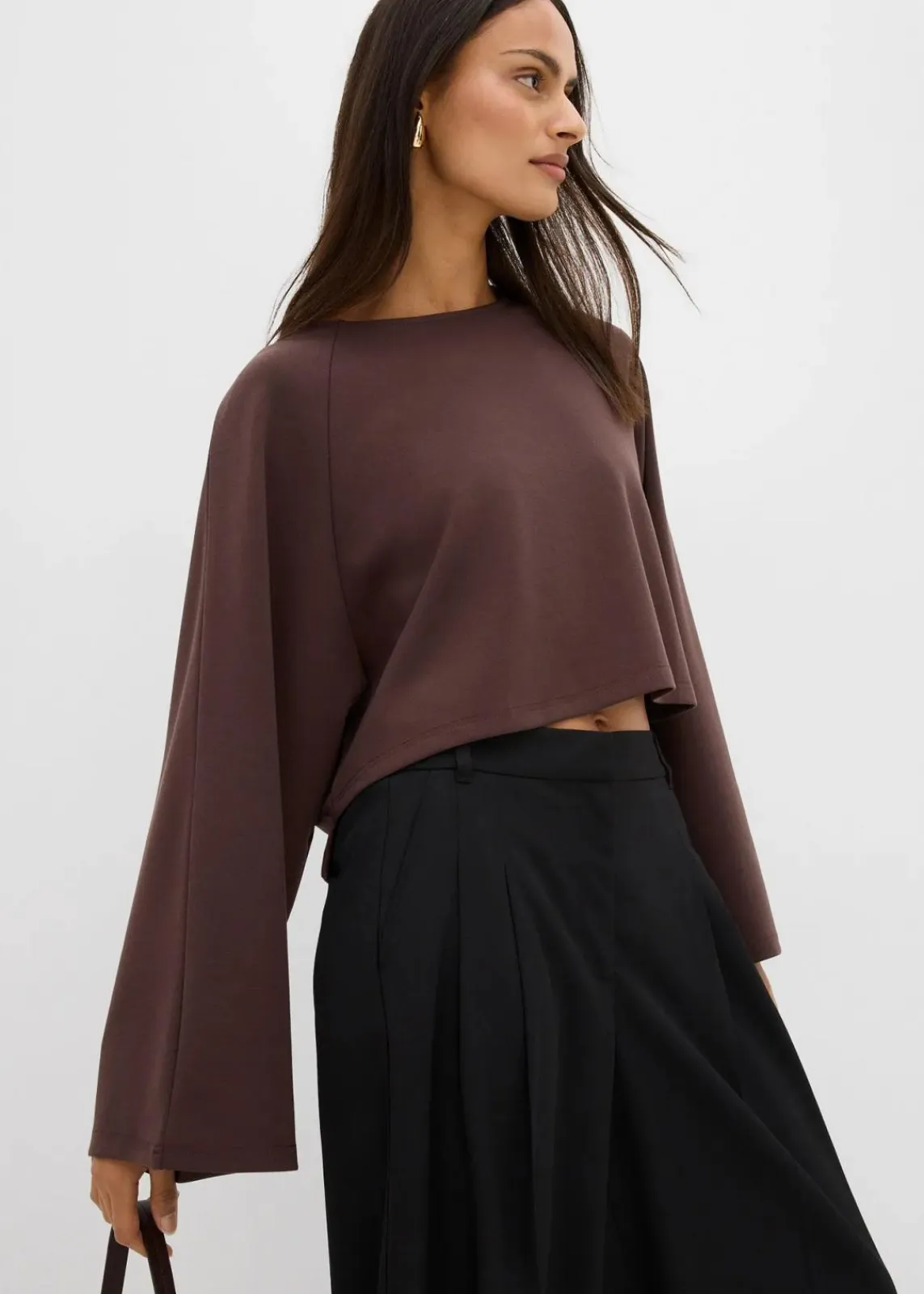 bonprix Shirts & Tops^Cape-Langarmshirt dunkelbraun