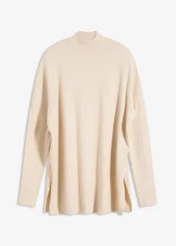 bonprix Strickmode|Pullover & Strickjacken^Cape-Pullover aus aus softem Viskose-Mix kieselbeige meliert