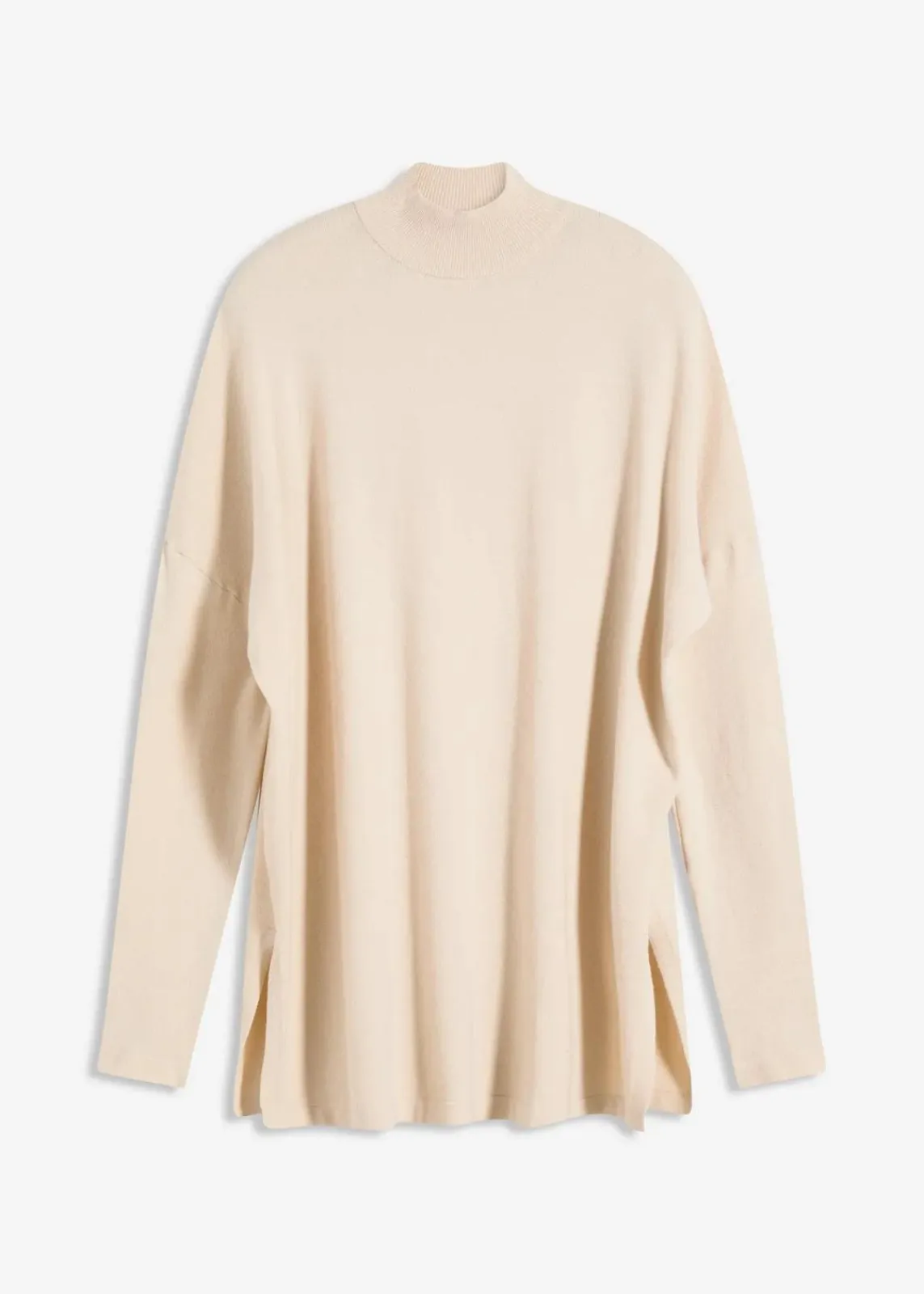 bonprix Strickmode|Pullover & Strickjacken^Cape-Pullover aus aus softem Viskose-Mix kieselbeige meliert