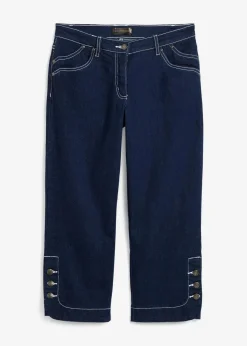bonprix Bekleidung·Shirts & Tops|Jeans^Capri Jeans Mid Waist darkblue stone