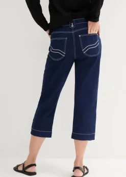 bonprix Bekleidung·Shirts & Tops|Jeans^Capri Jeans Mid Waist darkblue stone