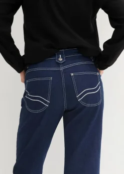 bonprix Bekleidung·Shirts & Tops|Jeans^Capri Jeans Mid Waist darkblue stone