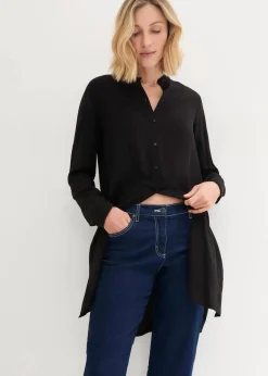 bonprix Bekleidung·Shirts & Tops|Jeans^Capri Jeans Mid Waist darkblue stone