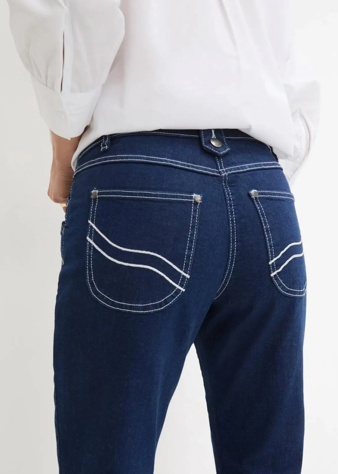 bonprix Jeans|Bekleidung·Shirts & Tops^Capri Jeans Mid Waist blue stone