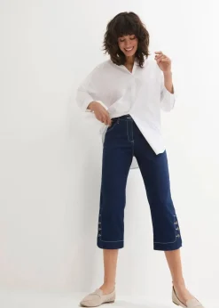 bonprix Jeans|Bekleidung·Shirts & Tops^Capri Jeans Mid Waist blue stone