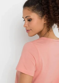 bonprix Wäsche·Nachtwäsche|Nachtwäsche^Capri Pyjama aus reiner Baumwolle (2er Pack) schwarz bedruckt + hellkoralle geblümt
