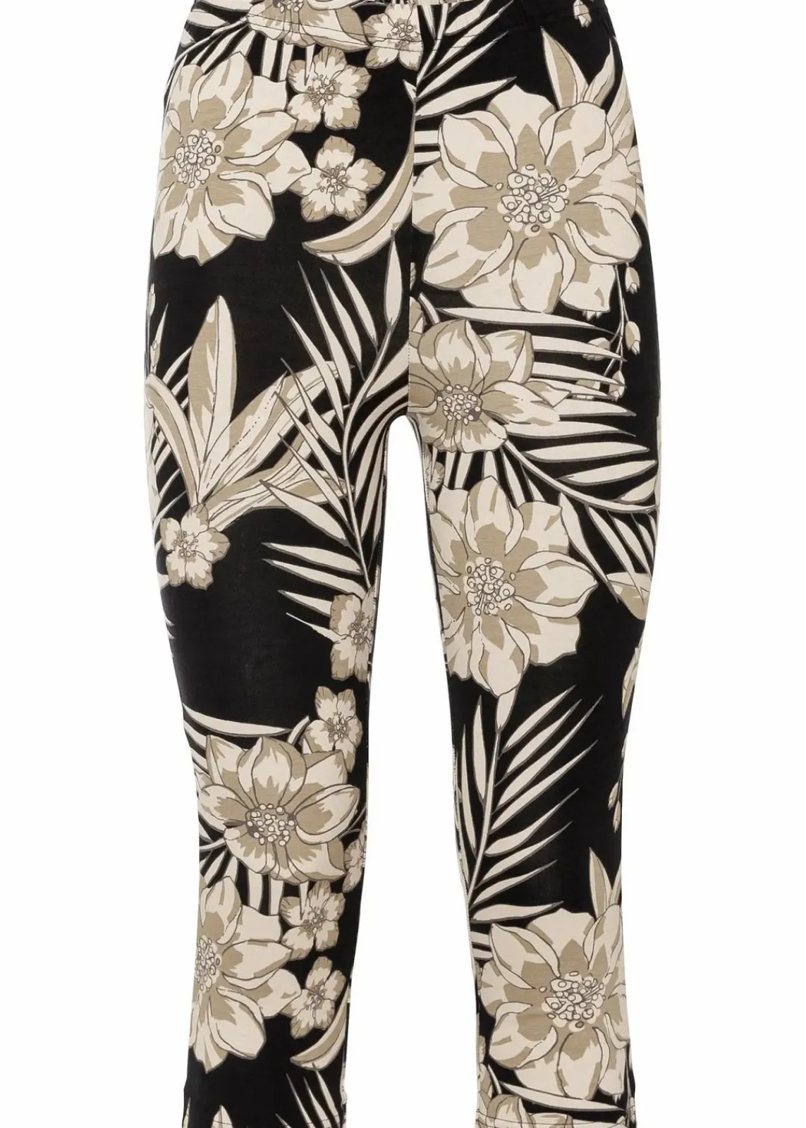 bonprix Hosen^Capri-Hose schwarz/beige floral