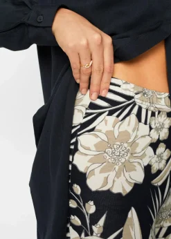 bonprix Hosen^Capri-Hose schwarz/beige floral