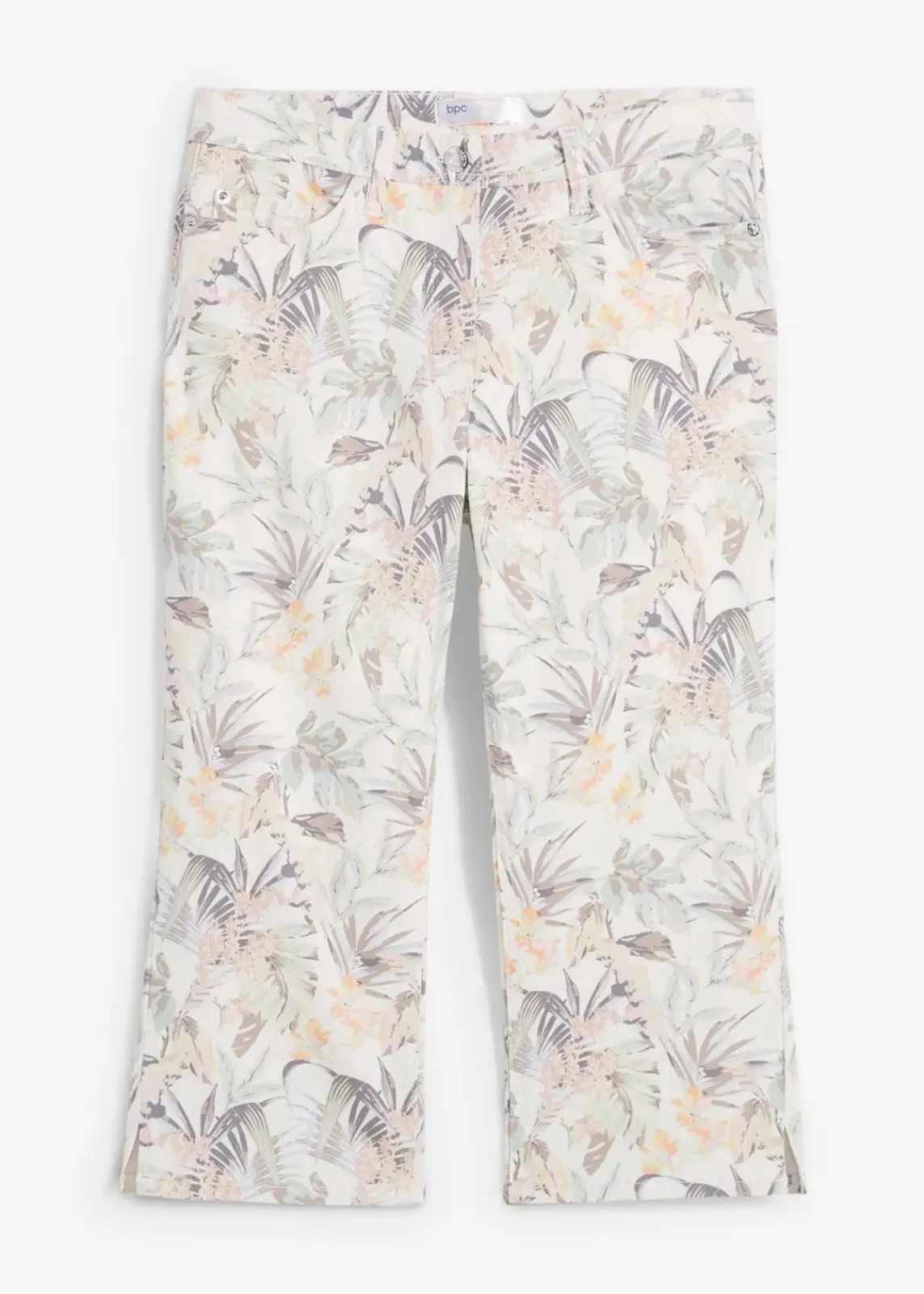 bonprix Bekleidung·Kleider|Hosen^Capri-Hose weiß/oliv bedruckt
