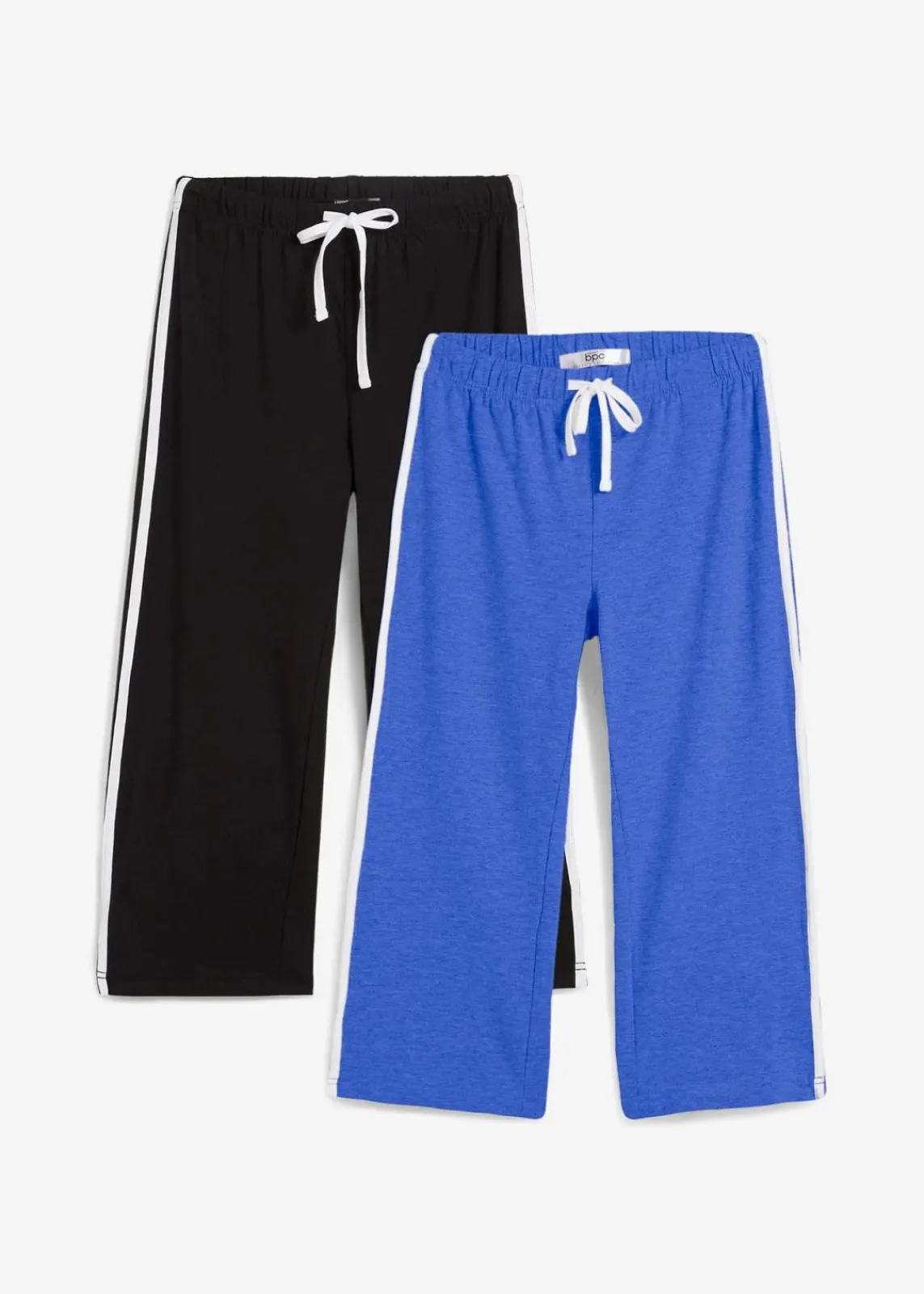 bonprix Hosen|Sportbekleidung^Capri-Hose aus Baumwolle mit Stretch (2er Pack) edelsteinblau + schwarz