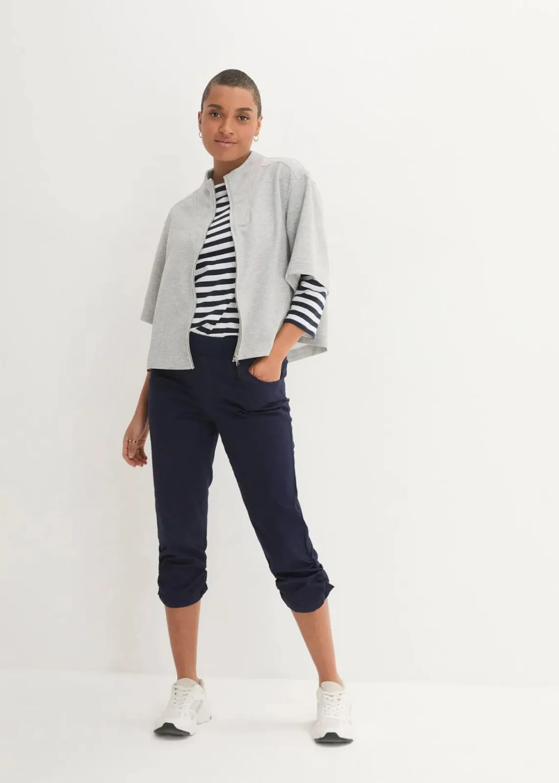 bonprix Hosen|Bekleidung·Kleider^Capri-Hose aus Baumwoll-Mix dunkelblau