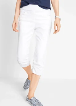 bonprix Hosen|Bekleidung·Kleider^Capri-Hose aus Baumwoll-Mix weiß