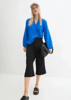 bonprix Bekleidung·Kleider|Hosen^Capri-Hose aus softem Musselin schwarz