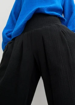 bonprix Bekleidung·Kleider|Hosen^Capri-Hose aus softem Musselin schwarz