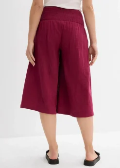 bonprix Hosen|Bekleidung·Kleider^Capri-Hose aus softem Musselin rhododendronrot