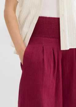 bonprix Hosen|Bekleidung·Kleider^Capri-Hose aus softem Musselin rhododendronrot