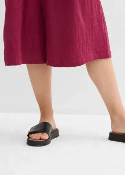 bonprix Hosen|Bekleidung·Kleider^Capri-Hose aus softem Musselin rhododendronrot