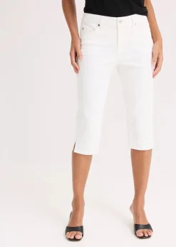bonprix Bekleidung·Kleider|Hosen^Capri-Hose mit Bequembund weiß