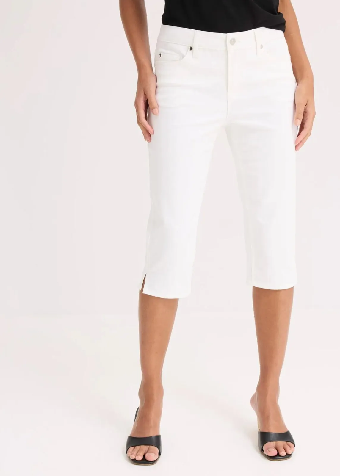 bonprix Bekleidung·Kleider|Hosen^Capri-Hose mit Bequembund weiß