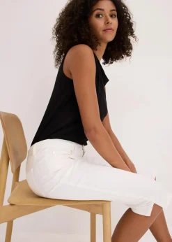 bonprix Bekleidung·Kleider|Hosen^Capri-Hose mit Bequembund weiß