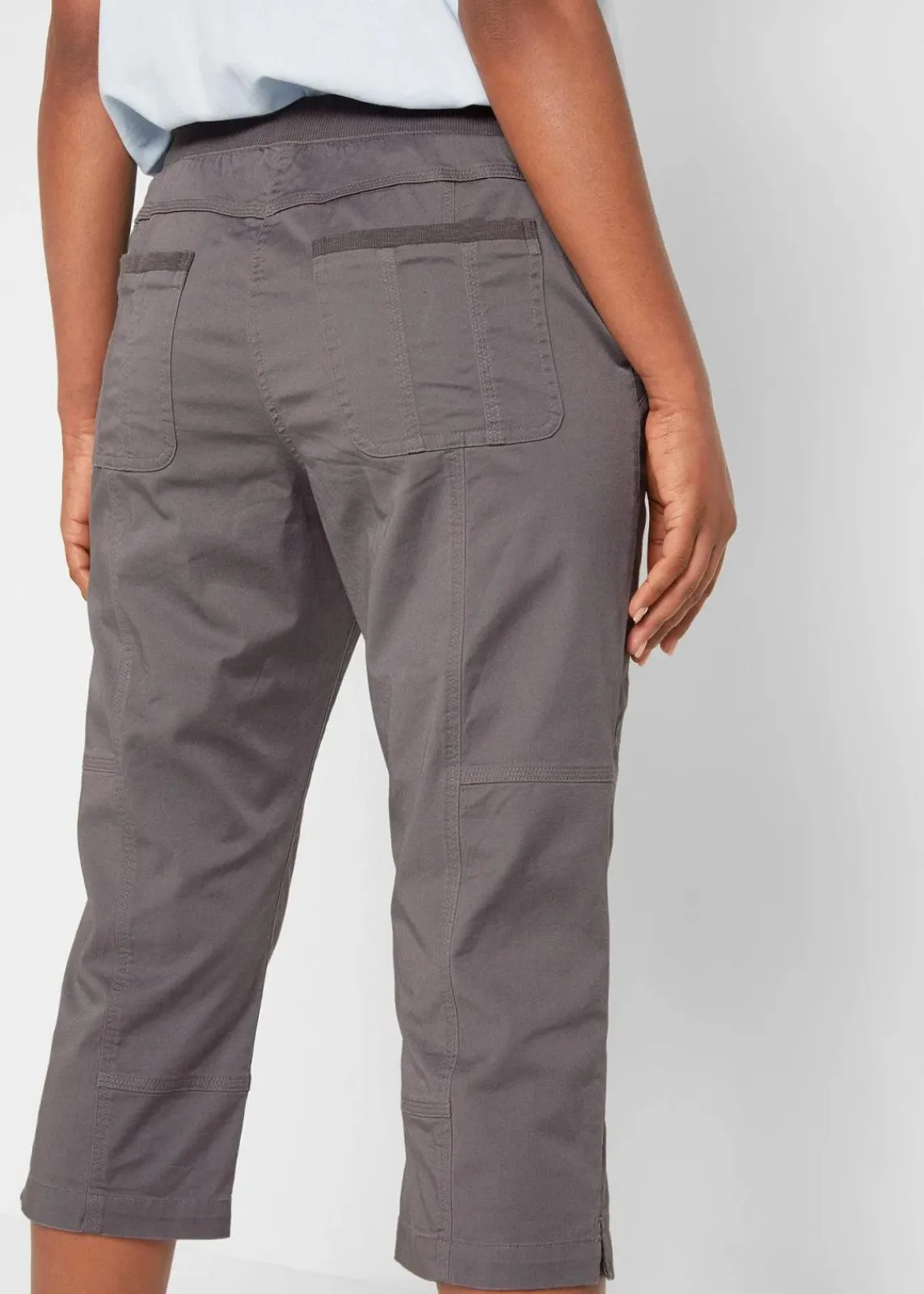 bonprix Hosen|Bekleidung·Kleider^Caprihose mit Bindeband rauchgrau