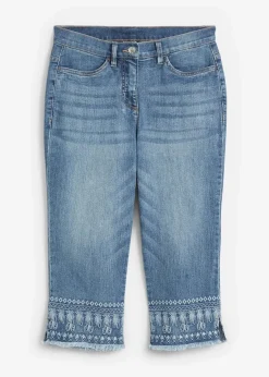 bonprix Bekleidung·Shirts & Tops|Jeans^Capri-Jeans blue bleached