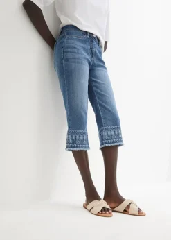 bonprix Bekleidung·Shirts & Tops|Jeans^Capri-Jeans blue bleached
