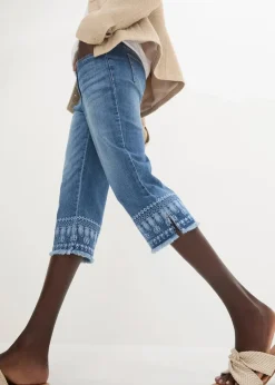 bonprix Bekleidung·Shirts & Tops|Jeans^Capri-Jeans blue bleached