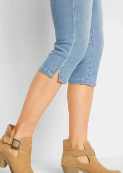 bonprix Jeans|Bekleidung·Shirts & Tops^Capri-Komfort-Stretch-Jeans, 2-er Pack blau+hellblau used