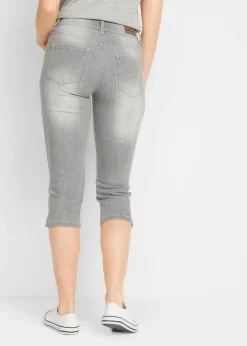 bonprix Bekleidung·Shirts & Tops|Jeans^Capri-Komfort-Stretch-Jeans, 2-er Pack hellgrau+schwarz used