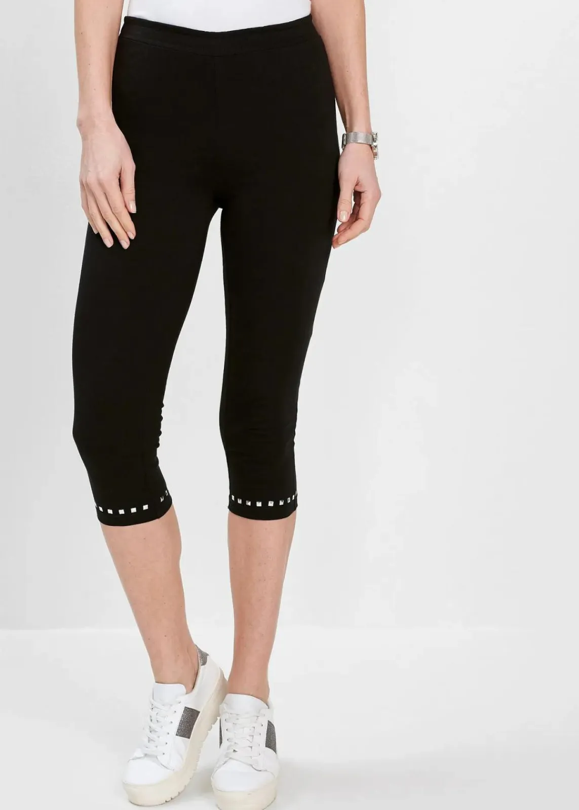bonprix Bekleidung·Kleider|Hosen^Capri-Leggings schwarz/silber