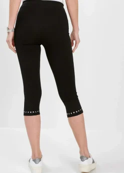 bonprix Bekleidung·Kleider|Hosen^Capri-Leggings schwarz/silber