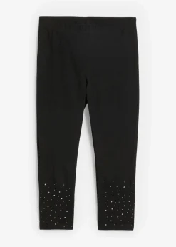 bonprix Hosen^Capri-Leggings aus Baumwoll-mix schwarz/silber
