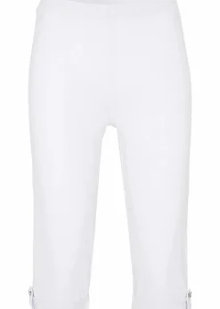 bonprix Hosen^Capri-Leggings aus Bio-Baumwolle weiß