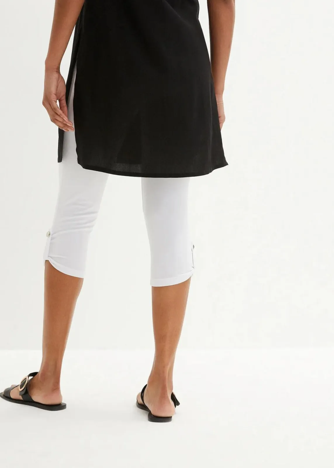 bonprix Hosen^Capri-Leggings aus Bio-Baumwolle weiß