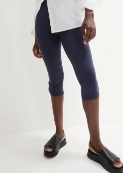 bonprix Hosen^Capri-Leggings aus Bio-Baumwolle dunkelblau