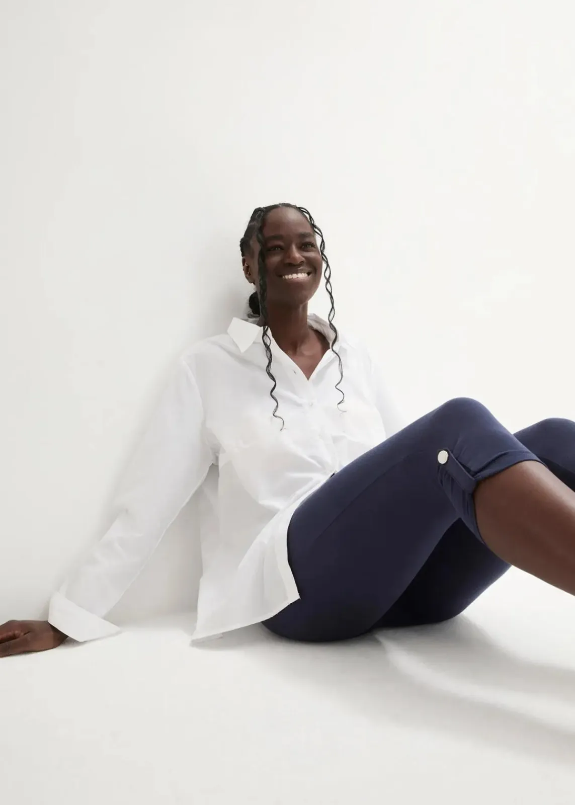 bonprix Hosen^Capri-Leggings aus Bio-Baumwolle dunkelblau