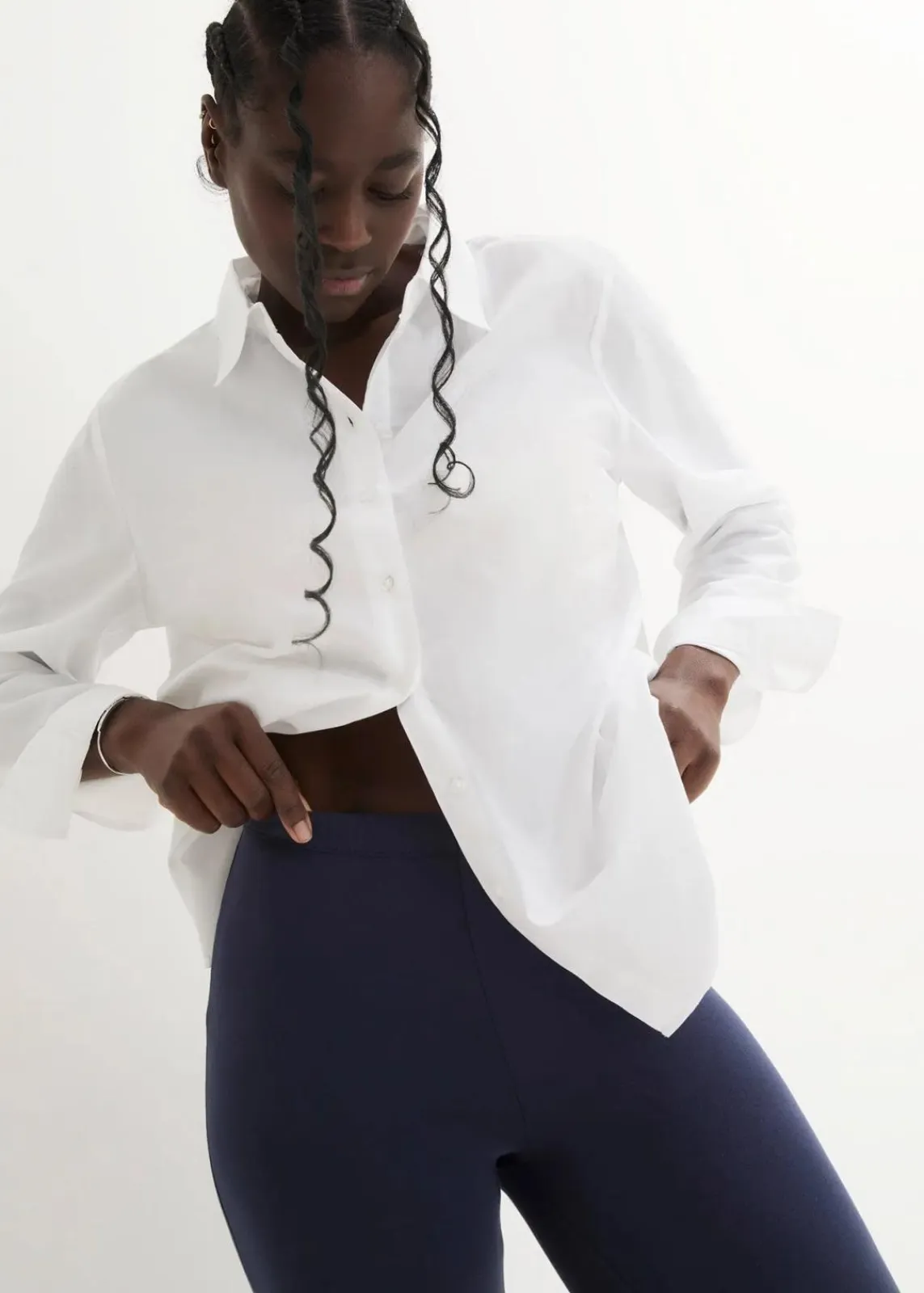 bonprix Hosen^Capri-Leggings aus Bio-Baumwolle dunkelblau