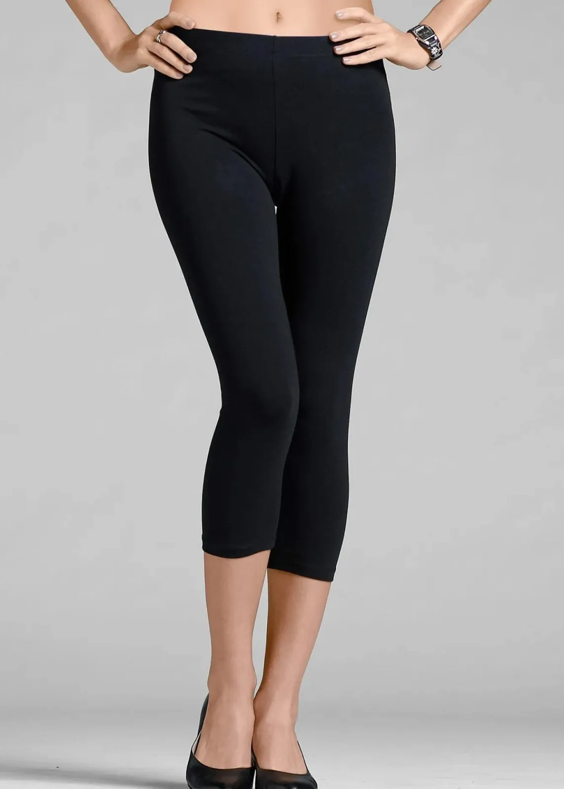 bonprix Hosen|Basics^Capri-Leggings (2er-Pack) schwarz+schwarz