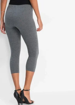 bonprix Basics|Hosen^Capri-Leggings (2er-Pack) grau+schwarz