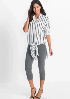bonprix Basics|Hosen^Capri-Leggings (2er-Pack) grau+schwarz