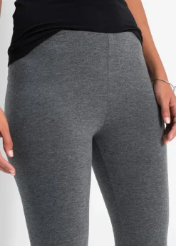 bonprix Basics|Hosen^Capri-Leggings (2er-Pack) grau+schwarz