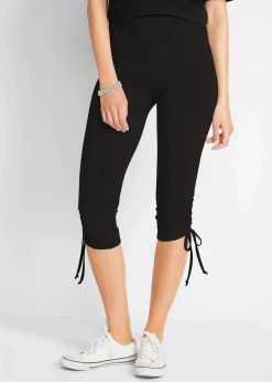 bonprix Bekleidung·Kleider|Hosen^Capri-Leggings mit Raffung (2er Pack) schwarz+schwarz