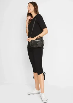 bonprix Bekleidung·Kleider|Hosen^Capri-Leggings mit Raffung (2er Pack) schwarz+schwarz