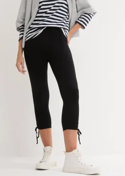bonprix Hosen|Bekleidung·Kleider^Capri-Leggings mit Raffung (2er Pack) weiß+schwarz